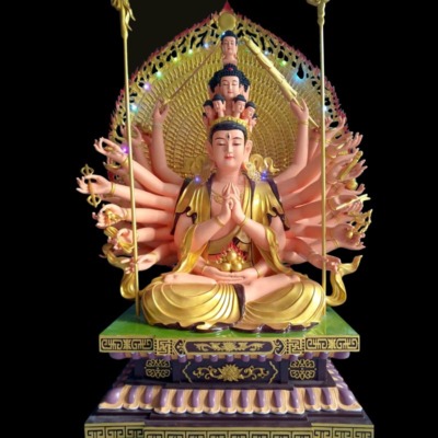 Tượng Thiên Thủ Thiên Nhãn, Chất Liệu Composite, Cao 130cm (Tổng Hào Quang 150cm)