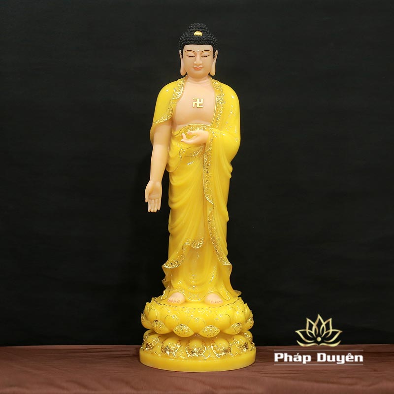Tượng Phật A Di Đà Đứng Bột Đá Thạch Anh, Cao 90cm - ảnh 10