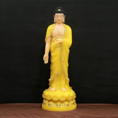 Tượng Phật A Di Đà Đứng Bột Đá Thạch Anh, Cao 90cm