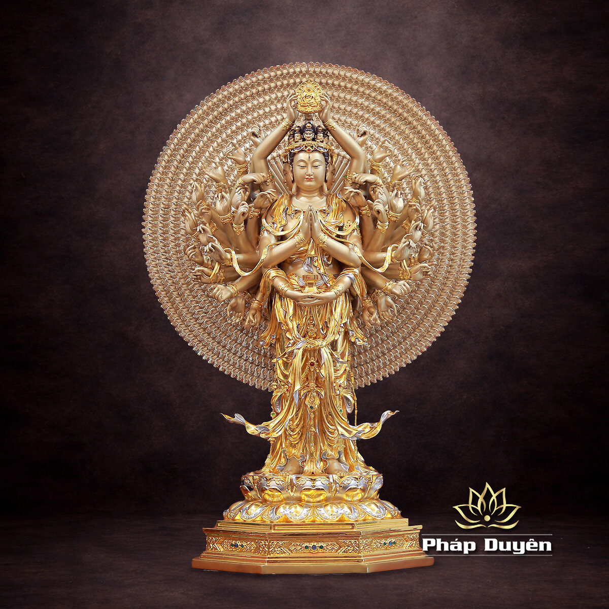 Tượng Quan Âm Thập Nhất Diện, Chất Liệu Đồng Cao Cấp, Cao 108cm - ảnh 5