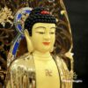 Bộ Tượng Tây Phương Tam Thánh Ngồi Đài Sen, Chất Liệu Bằng Đồng, Cao 88cm ( Tổng Lá Đề 110cm) - ảnh 3