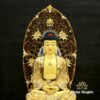 Bộ Tượng Tây Phương Tam Thánh Ngồi Đài Sen, Chất Liệu Bằng Đồng, Cao 88cm ( Tổng Lá Đề 110cm) - ảnh 4