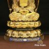 Bộ Tượng Tây Phương Tam Thánh Ngồi Đài Sen, Chất Liệu Bằng Đồng, Cao 88cm ( Tổng Lá Đề 110cm) - ảnh 5
