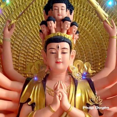 Alternative view of Tượng Thiên Thủ Thiên Nhãn, Chất Liệu Composite, Cao 130cm (Tổng Hào Quang 150cm)