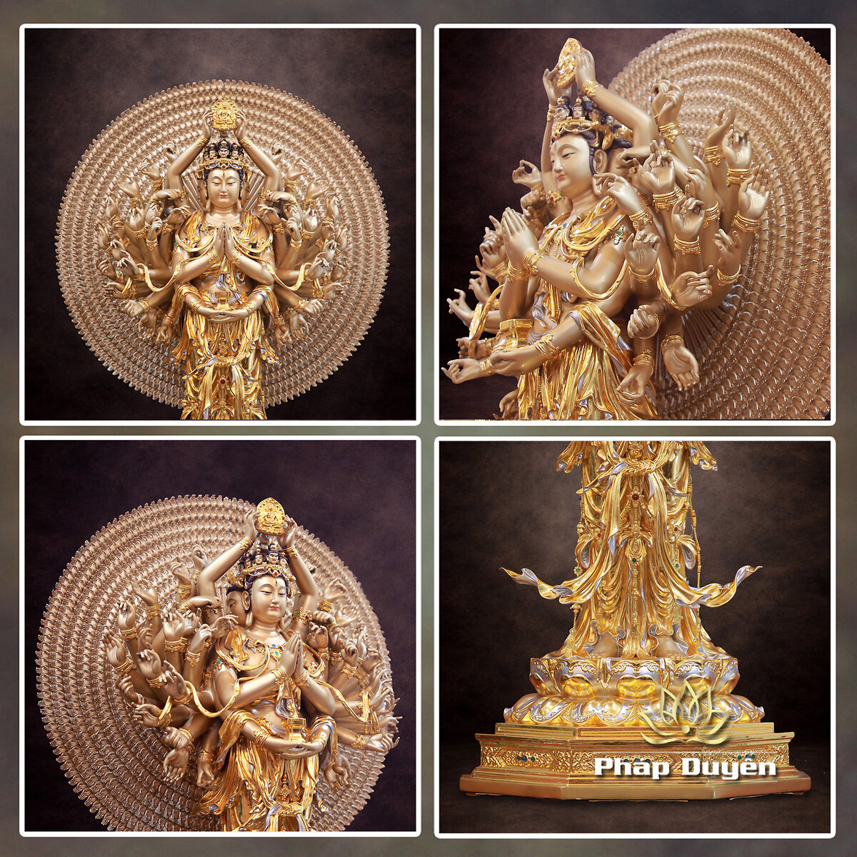 Tượng Quan Âm Thập Nhất Diện, Chất Liệu Đồng Cao Cấp, Cao 108cm - ảnh 7