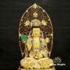 Bộ Tượng Tây Phương Tam Thánh Ngồi Đài Sen, Chất Liệu Bằng Đồng, Cao 88cm ( Tổng Lá Đề 110cm) - ảnh 9