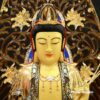 Bộ Tượng Tây Phương Tam Thánh Ngồi Đài Sen, Chất Liệu Bằng Đồng, Cao 88cm ( Tổng Lá Đề 110cm) - ảnh 12