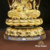 Bộ Tượng Tây Phương Tam Thánh Ngồi Đài Sen, Chất Liệu Bằng Đồng, Cao 88cm ( Tổng Lá Đề 110cm) - ảnh 15