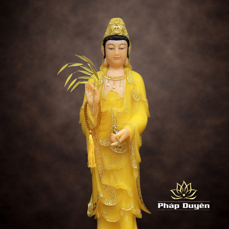 Tượng Quan Âm Bồ Tát Đứng Bằng Bột Đá Thạch Anh, Cao 90cm - ảnh 8