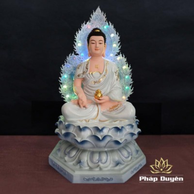 Alternative view of Bộ Tượng Dược Sư Ngồi Đài Sen Cao Cấp | Chất Liệu Composite | Cao 65cm (Tổng Lá Đề 80cm)