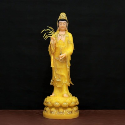 Tượng Quan Âm Bồ Tát Đứng Bằng Bột Đá Thạch Anh, Cao 90cm