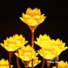 Đèn Thủy Lưu Ly 13 Bông Sen Vàng Nở, Cao 130cm - ảnh 3