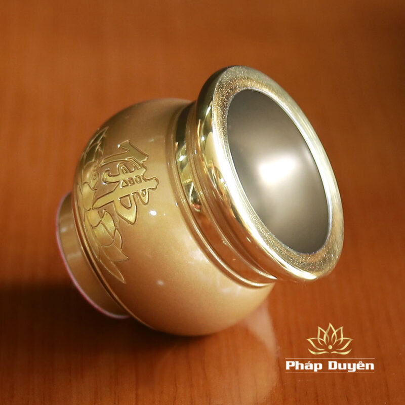 Chén Hoa Sen Chữ Phật Đồng Vàng, Nhiều Kích Cỡ - Ảnh 4