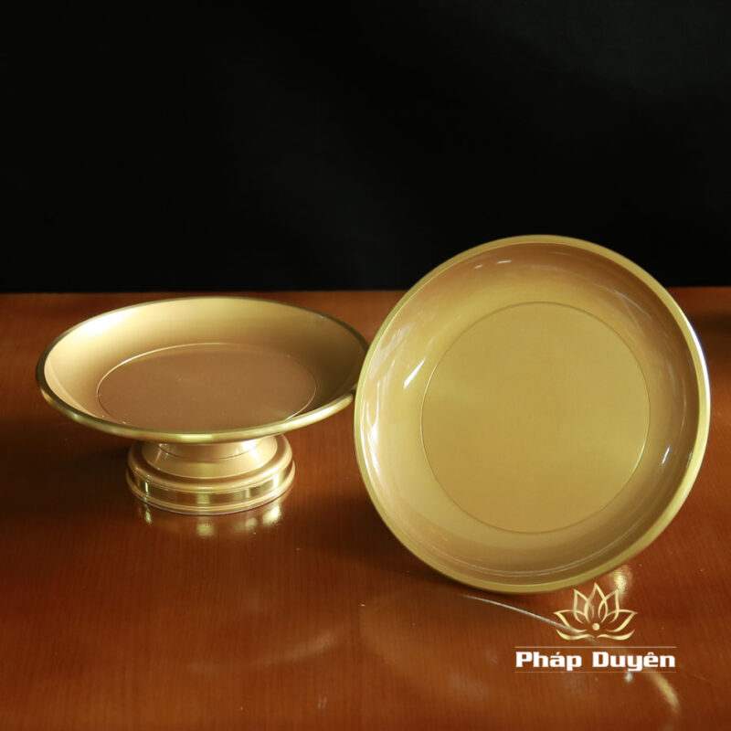 Đĩa (Mâm Bồng) Trơn Bằng Đồng Màu Vàng, Nhiều Kích Thước - Ảnh 3