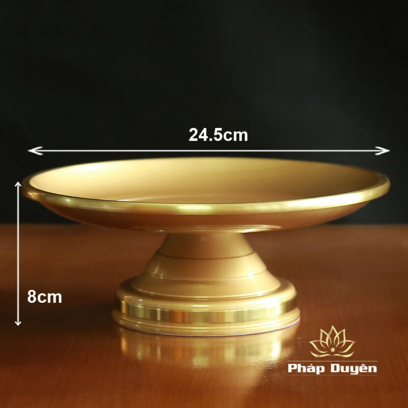 Đĩa (Mâm Bồng) Trơn Bằng Đồng Màu Vàng, Nhiều Kích Thước - Ảnh 6