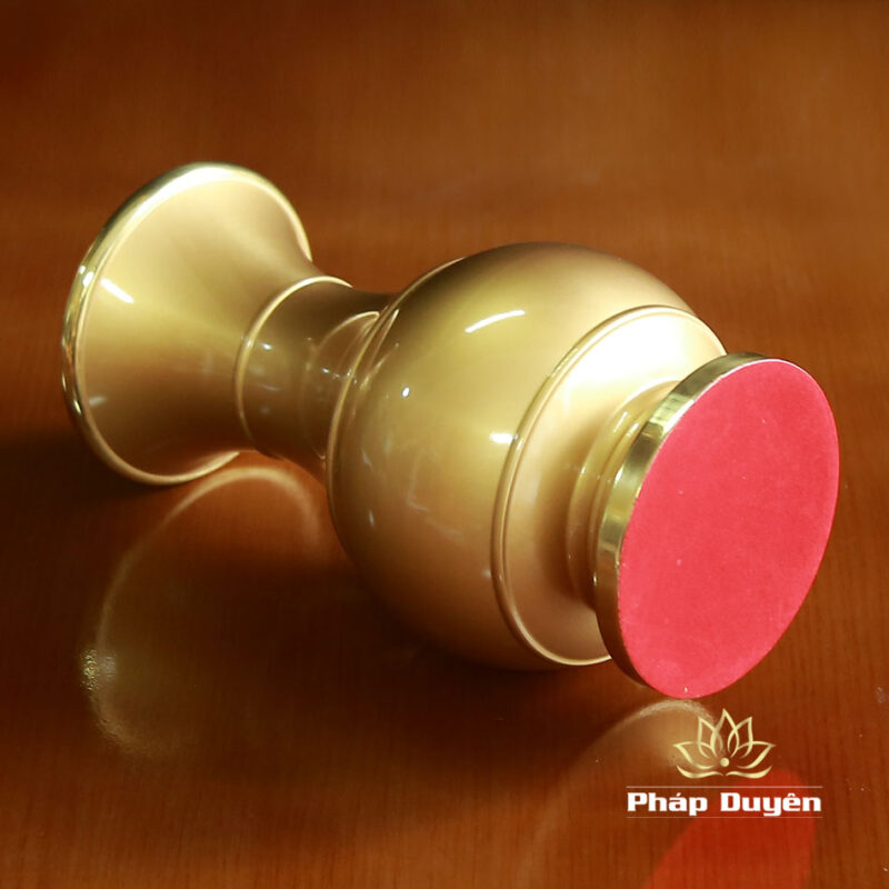 Lọ Hoa Hoa Sen Chữ Phật Bằng Đồng Vàng, Nhiều Kích Thước - Ảnh 3