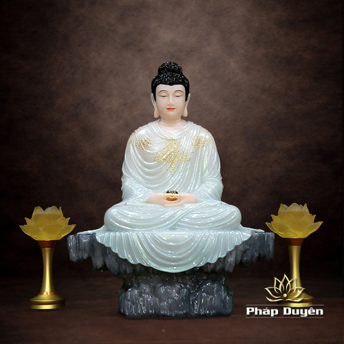 Tượng Phật Thích Ca Thành Đạo Ngồi Tĩnh Tâm Bằng Bột Đá Cẩm Thạch, Cao 48-155cm - ảnh 11
