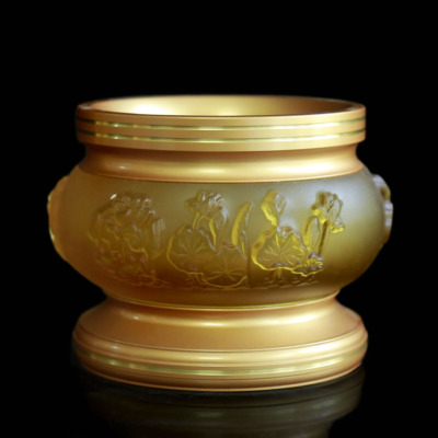 Bát Hương Lưu Ly Hoa Sen Nổi Miệng Đồng Viền Thẳng, Nhiều Kích Cỡ