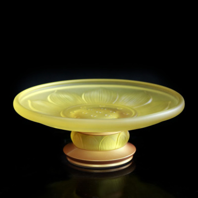 Đĩa Thờ Lưu Ly Cửu Liên Hoa Sen, Chân Bọc Đồng, Nhiều Kích Thước