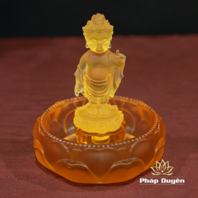 Alternative view of Bộ Chậu Và Tượng Phật Đản Sinh Bằng Lưu Ly, Cao 12cm