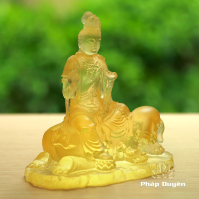 Alternative view of Tượng Để Xe Hình Bồ Tát Phổ Hiền Bằng Lưu Ly 10.5cm