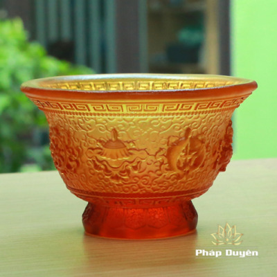 Alternative view of Bộ Chén 8 Cát Tường Bằng Lưu Ly, Cao 4cm