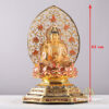 Tượng Quan Âm Ngồi Đài Sen, Đế Bát Giác, Bằng Đồng Mạ Vàng, Cao Tổng Lá Đề 61cm - ảnh 4