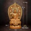 Tượng Quan Âm Ngồi Đài Sen, Gỗ Nguyên Màu, Cao 48cm (Tổng Lá Đề 65cm) - ảnh 5