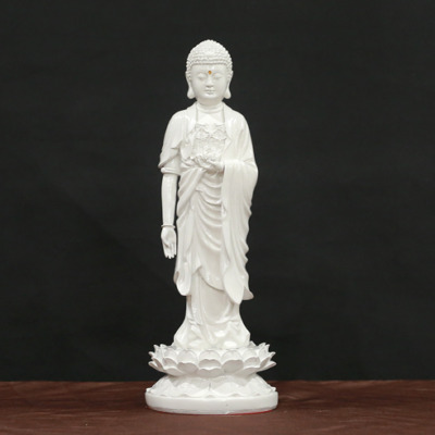 Tượng Phật A Di Đà Mầu Trắng Tịnh Tông, Bằng Composite, Cao 36cm