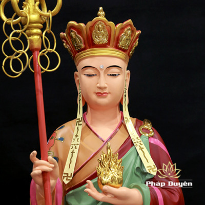 Alternative view of Tượng Địa Tạng Bồ Tát Đứng Bằng Composite Sơn Cao Cấp, Cao 140cm