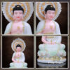 Tượng Dược Sư Ngồi Đài Sen, Màu Thiên Thanh, Bằng Bột Đá Cẩm Thạch, Cao 48cm - ảnh 2