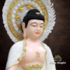Tượng Phật Thích Ca Mâu Ni Ngồi Đài Sen Có Lá Đề, Bằng Bột Đá Cẩm Thạch Màu Thiên Thanh, Cao 40-66cm - ảnh 2