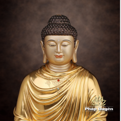 Alternative view of Tượng Bổn Sư Thích Ca Tĩnh Tâm Bằng Đồng Dát Vàng, Cao 68-153cm