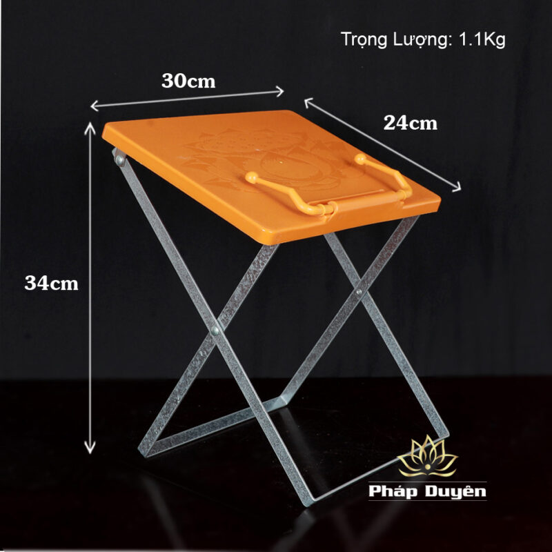 Kệ Kinh Sách Bằng Nhựa Chân Sắt Gấp Chéo, Mầu Vàng - Ảnh 4