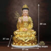 Tượng Quan Âm Ngồi Đài Sen, Bằng Bột Đá Dát Vàng, Cao 40cm - Ảnh 6