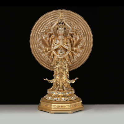 Tượng Quan Âm Thập Nhất Diện, Chất Liệu Đồng Cao Cấp, Cao 108cm