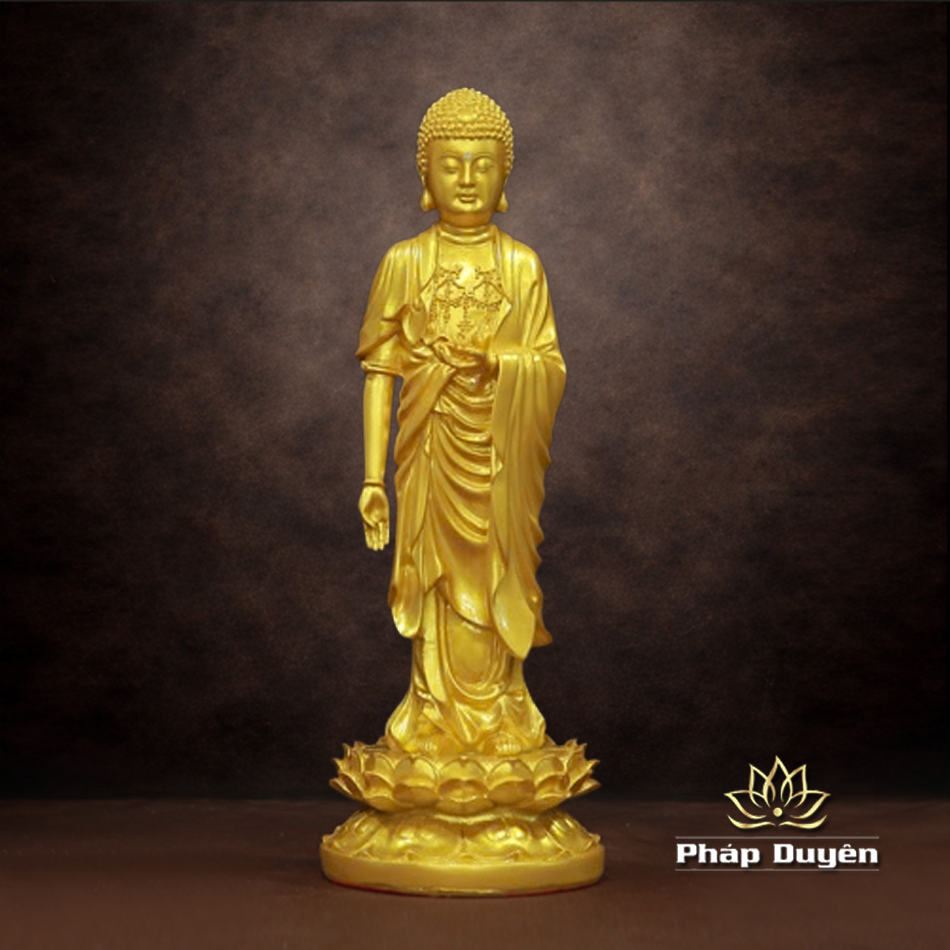 Tượng Phật A Di Đà Thân Vàng Tịnh Tông Bằng Composite, Cao 36cm - ảnh 5