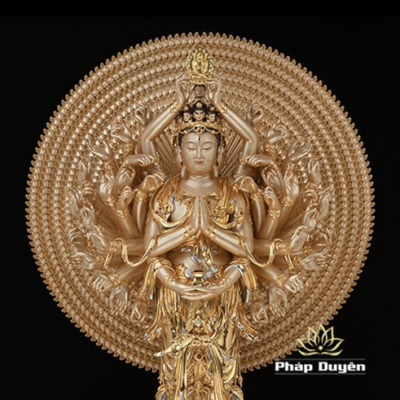 Alternative view of Tượng Quan Âm Thập Nhất Diện, Chất Liệu Đồng Cao Cấp, Cao 108cm