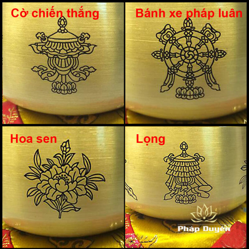 Chuông Đồng Vàng 8 Cát Tường, Nhiều Kích Thước - Ảnh 4