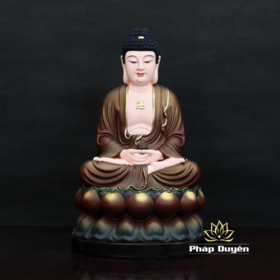 Alternative view of Tượng Bổn Sư Thích Ca Mâu Ni Ngồi, Bằng Composite Sơn Nâu, Cao 30 - 40cm