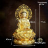 Tượng Quan Âm Ngồi Đài Sen Bằng Đồng Men Cổ Viền Vàng Mẫn Bảo, Cao 68cm - 88cm - ảnh 5