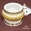 Lư Trầm Sứ Trắng Tâm Kinh Vàng, Cao 15cm - ảnh 2