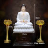 Tượng A Di Đà Ngồi Đài Sen, Bằng Bột Đá Trắng, Cao 36cm - Ảnh 6