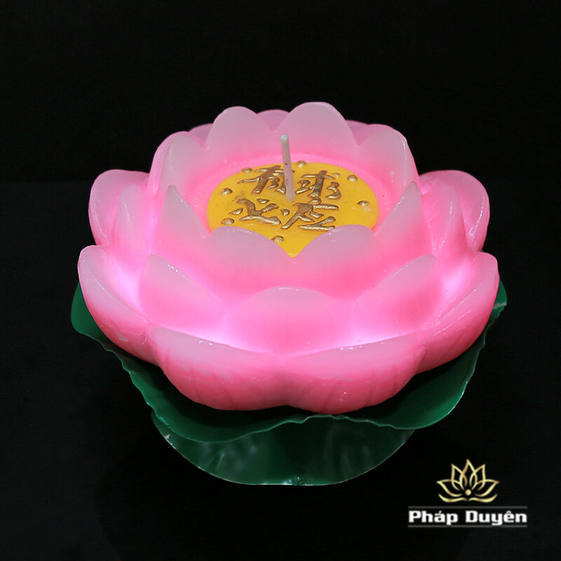 Nến - Đèn Cầy Hoa Sen 24h Màu Hồng, Cao 12cm - Ảnh 2