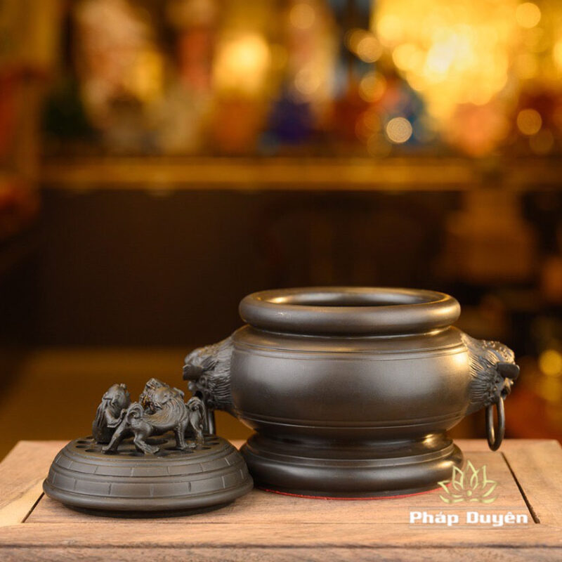 Lư Trầm Kỳ Lân Bằng Đồng Màu Đất Nung, Kích Thước 10x15cm, Trọng Lượng 2,6kg - Ảnh 2