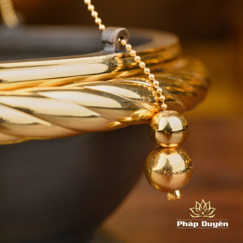 Khay Đỡ Hương Vòng, Bằng Đồng Giả Gốm Viền Dát Vàng, Kích Thước 21*26cm, Trọng Lượng 2.3kg - Ảnh 3