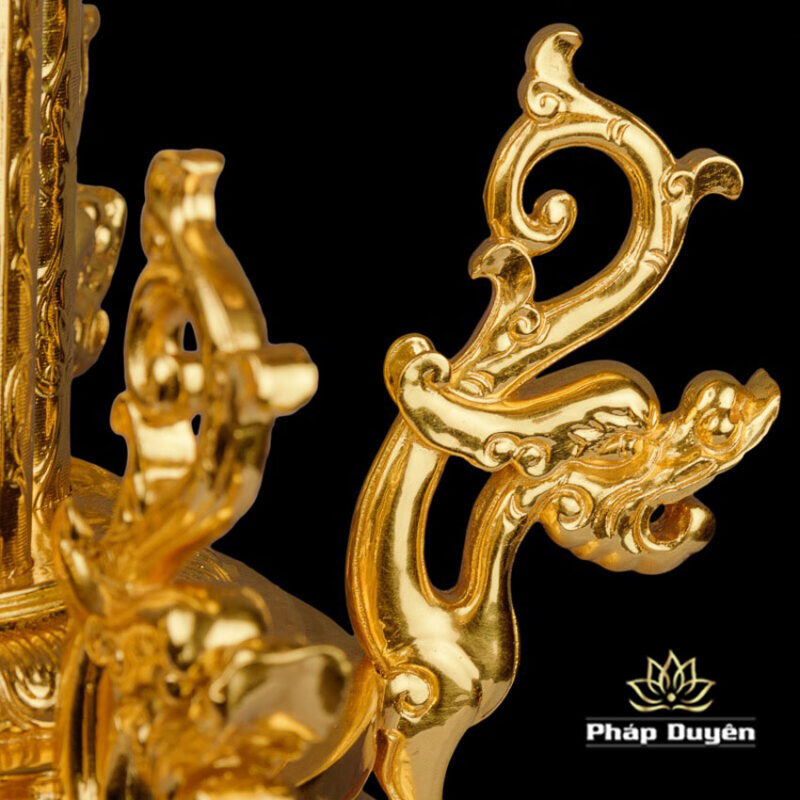Bộ 8 cát tường Bằng Đồng Dát Vàng, Cao 113cm - Ảnh 5