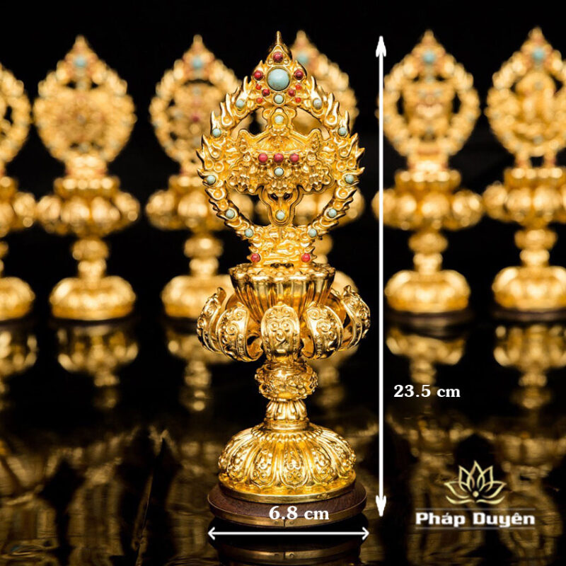 Bộ 8 cát tường Bằng Đồng Dát Vàng, Kích Thước 6,8cm x 23,5cm - Ảnh 7