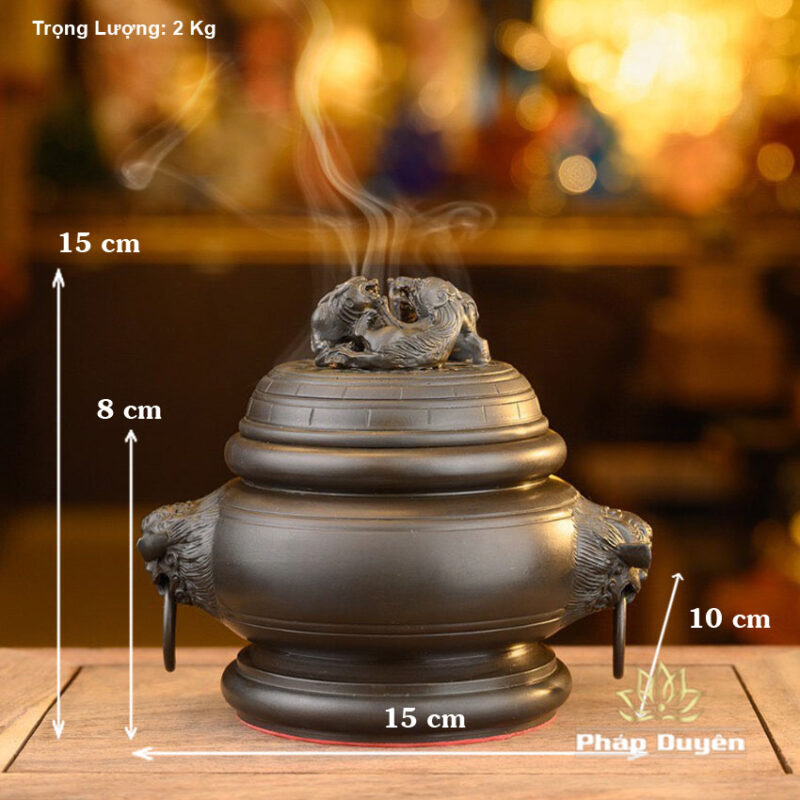 Lư Trầm Kỳ Lân Bằng Đồng Màu Đất Nung, Kích Thước 10x15cm, Trọng Lượng 2,6kg - Ảnh 5