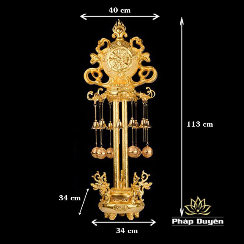 Bộ 8 cát tường Bằng Đồng Dát Vàng, Cao 113cm - Ảnh 7